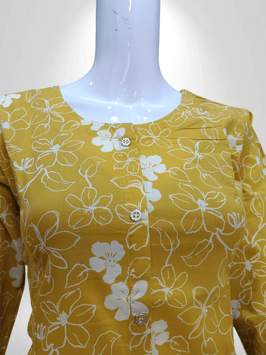 Floral Printed Straight Kurti